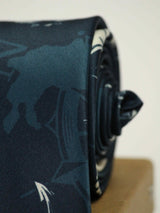 Blue Anchor Print Necktie - TOSSIDO