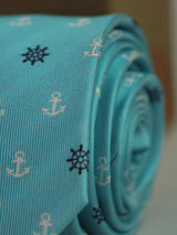 Blue Anchor Slim Necktie - TOSSIDO