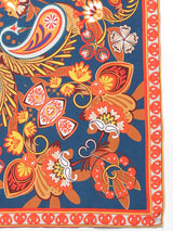 Blue And Orange Paisley Scarf & Scarf Bag Set - TOSSIDO