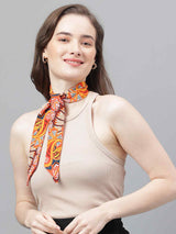 Blue And Orange Paisley Scarf & Scarf Bag Set - TOSSIDO