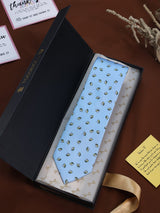 Blue Bee Printed Necktie - TOSSIDO