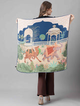 Blue & Beige Novelty Scarf & Scarf Bag Set - TOSSIDO