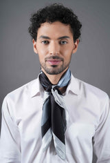 Blue & Black Horse Print Neckerchief - TOSSIDO