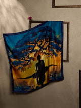 Blue Bodh Gaya Bodhi Tree City Scarf - TOSSIDO
