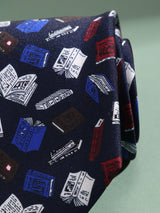 Blue Book Printed Necktie - TOSSIDO