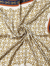 Blue Chain Link Printed Satin Neckerchief - TOSSIDO