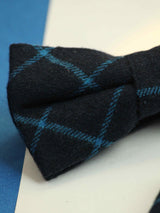 Blue Check Bowtie & Pocket Square Set - TOSSIDO