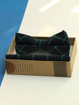 Blue Check Bowtie & Pocket Square Set - TOSSIDO