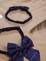 Blue Check Bowtie Set for Men and Dogs - TOSSIDO