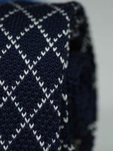 Blue Check Knitted Necktie - TOSSIDO
