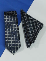 Blue Check Necktie & Pocket Square Giftset - TOSSIDO