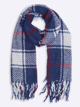 Blue Check Poly - Wool Muffler - TOSSIDO