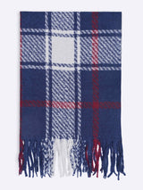 Blue Check Poly - Wool Muffler - TOSSIDO