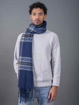 Blue Check Poly - Wool Muffler - TOSSIDO