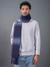 Blue Check Poly - Wool Muffler - TOSSIDO