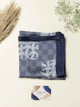 Blue Check Printed Satin Neckerchief - TOSSIDO