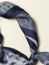 Blue Check Printed Satin Neckerchief - TOSSIDO