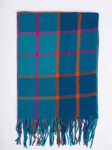 Blue Check Woolen Muffler - TOSSIDO