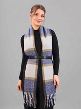 Blue Check Woolen Muffler - TOSSIDO