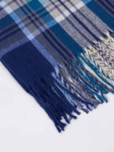 Blue Check Woolen Muffler - TOSSIDO