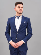 Blue Check Woven Cravat & Pocket Square Set - TOSSIDO