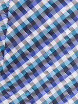 Blue Check Woven Cravat & Pocket Square Set - TOSSIDO