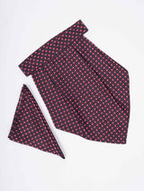 Blue Check Woven Cravat & Pocket Square Set - TOSSIDO