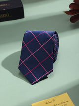 Blue Check Woven Necktie - TOSSIDO