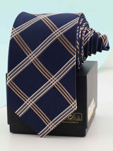 Blue Check Woven Necktie - TOSSIDO