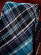 Blue Check Woven Necktie - TOSSIDO