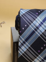 Blue Check Woven Necktie - TOSSIDO
