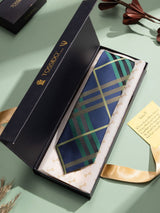 Blue Check Woven Necktie - TOSSIDO