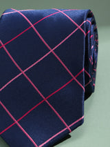 Blue Check Woven Necktie - TOSSIDO