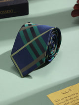 Blue Check Woven Necktie - TOSSIDO
