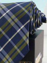 Blue Check Woven Necktie - TOSSIDO