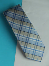Blue Check Woven Silk Necktie - TOSSIDO