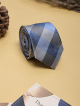 Blue Check Woven Silk Necktie - TOSSIDO