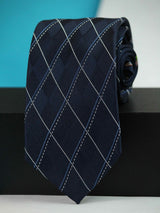 Blue Check Woven Silk Necktie - TOSSIDO
