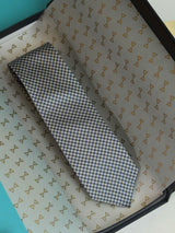 Blue Check Woven Silk Necktie - TOSSIDO