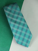 Blue Check Woven Silk Necktie - TOSSIDO
