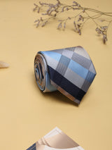 Blue Check Woven Silk Necktie - TOSSIDO