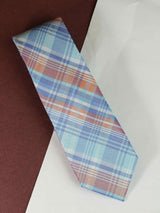 Blue Check Woven Silk Necktie - TOSSIDO