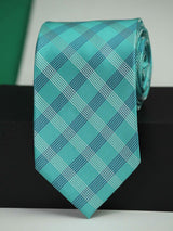 Blue Check Woven Silk Necktie - TOSSIDO