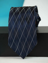 Blue Check Woven Silk Necktie - TOSSIDO