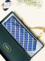 Blue Checks Broad + Long Necktie - TOSSIDO