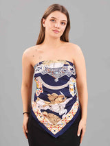 Blue & Cream Novelty Large Scarf - TOSSIDO