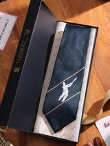 Blue Cricket Printed Necktie - TOSSIDO