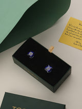 Blue Crystal Cufflinks - TOSSIDO