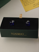 Blue Crystal Cufflinks - TOSSIDO
