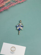 Blue Crystal Tutu Ballerina Brooch - TOSSIDO